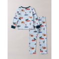 thumbnail image 3 of Kid's 2pcs Pijama, Conjunto De Top De Manga Larga Y Pantalones De Cintura Elástica, Estampado De Árbol Y Coche, Ropa De Descanso, Conjunto De PJ Cómodo Y Casual De Estilo Navideño Para Niños Y Niñas, 3 of 4