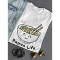 thumbnail image 3 of Ramen Life Cute Bowl Art T-Shirt Women -Smartprints Designs, Female 4X-Large, 3 of 4