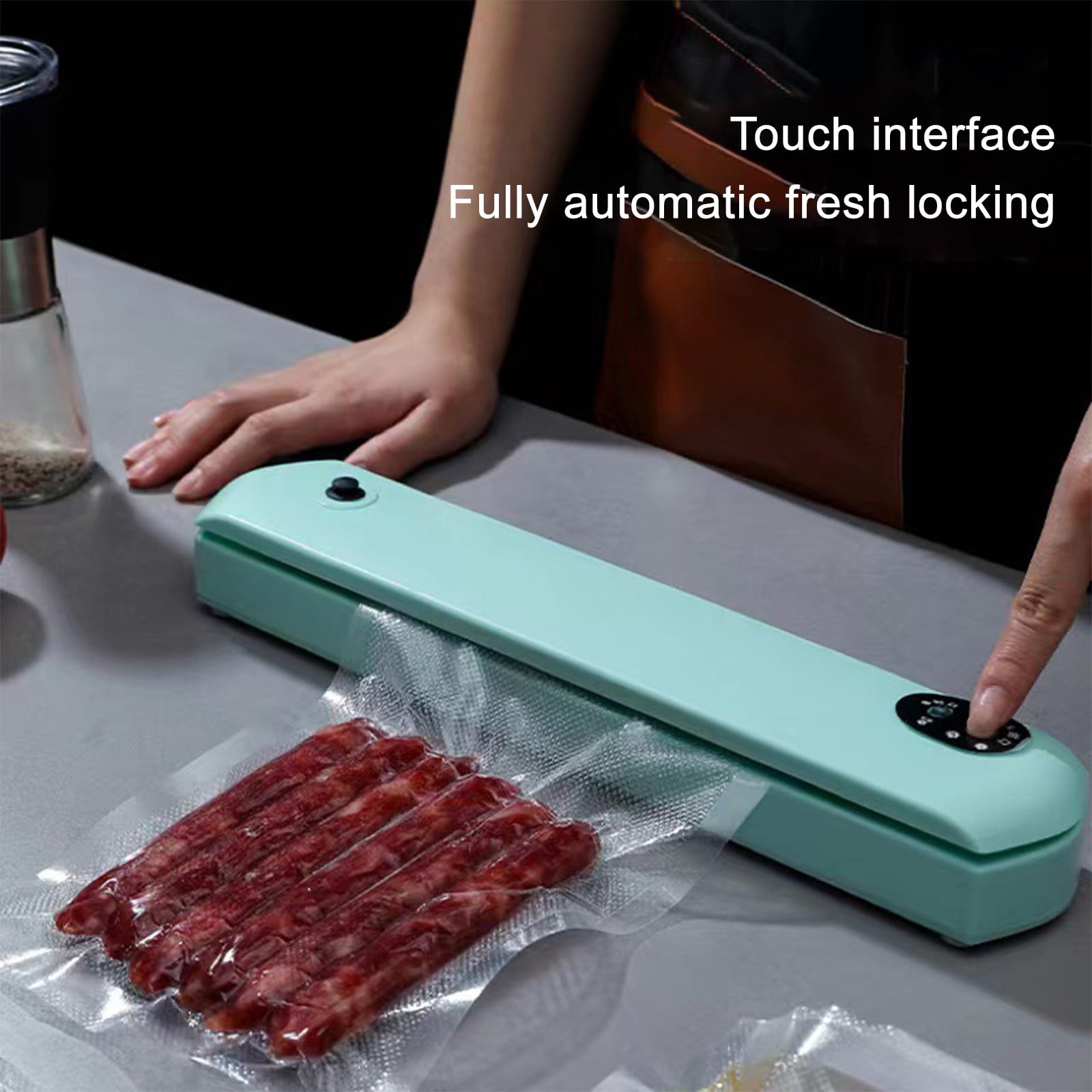 Tuphregyow Automatic Food Vacuum Sealer Machine Freshness with Sealing Packing System Perfect for Sous Vide, Food Preservation, and Storage Blue