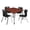 Cherry / Grey / Black, variant on Regency Kee 48 in. Square Adjustable Classroom Table- Noble Oak Top, Black Base & 4 Andy 18 in. Blue Stack Chairs