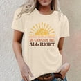 thumbnail image 2 of Women's Summer T Shirts Western Country Music Graphic Short Sleeve Crewneck Tops Vintage Casual Trendy Classic Fit Tees Beige L, 2 of 4