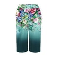 thumbnail image 4 of AWXNJUX Shorts for Women Women's Fashion Summer Casual Striped Printed Stretch High Waist Knee Loose Beach Shorts with Pockets Women Shorts Womans Shorts (Purple,XXXXL), 4 of 5