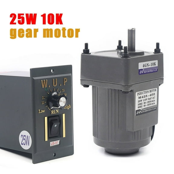 110V AC Gear Motor Electric Variable Speed Reduction Controller 25W 135RPM