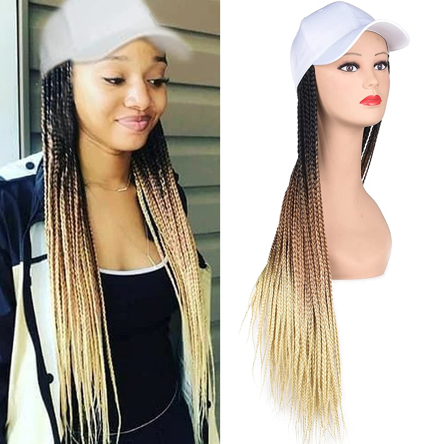 Box braids Synthetic Hair Hat Wig 