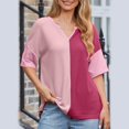 thumbnail image 4 of STETMN Womens Short Sleeve Summer Tops Dressy Casual Shirt V Neck Work Blouse Business Casual Tops, 4 of 8