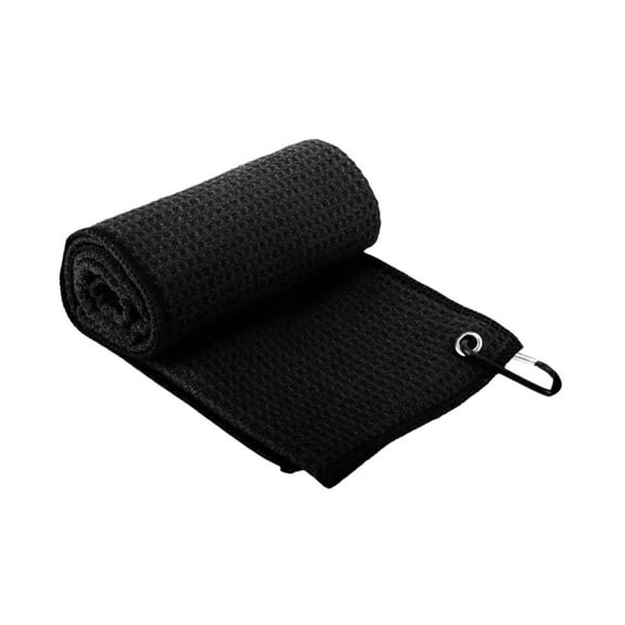 Vsenkes Golf Towel Golf Accessory Small Soft Good Absorbent Golf Ball Cleaning Towel Black