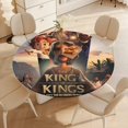 thumbnail image 4 of El rey de reyes-theme Fitted Round Tablecloths Elastic Edged Table Covers Waterproof Table Cloth for Kitchen Holiday Party Tables Decor 150cm, 4 of 6