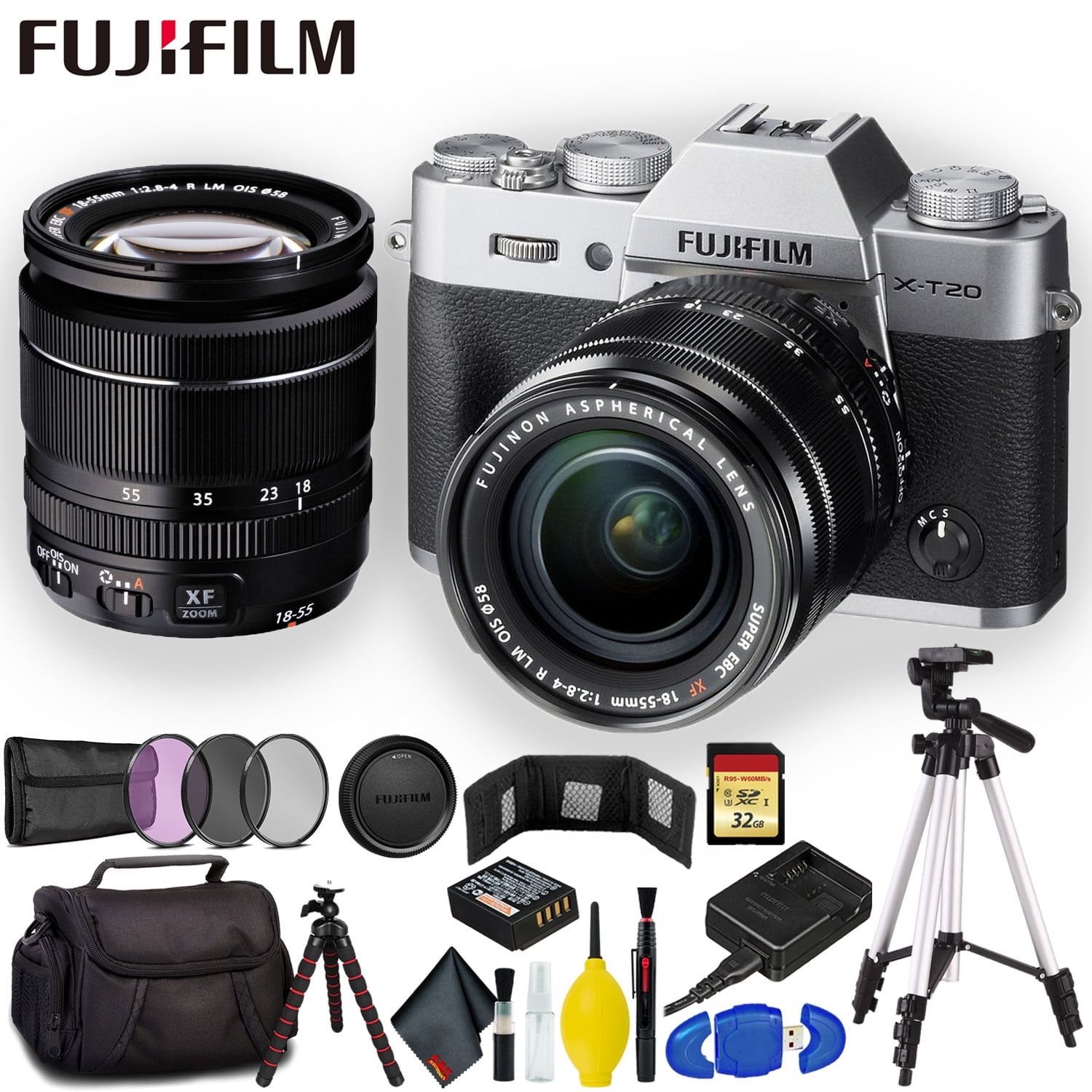FUJIFILM XT20 Mirrorless Digital Camera +1855mm Lens (Silver) 16542622 Ultimat
