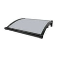 thumbnail image 6 of ToppiJoy 32*24inch Door Awning Exterior with Drainage, Window Polycarbonate Awning with Aluminum Bracket, Patio Front Door Canopy Awning for Sun Rain Snow Protection (Smoke Grey and Black), 6 of 14