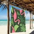 thumbnail image 2 of Ryvnso Flamingo in Palm Leaves Oversized Beach Towel Microfiber Bath Blankets Swimming Fitness 37" x 74", 2 of 5