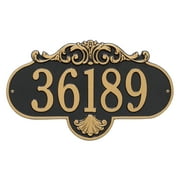 Personalized Rochelle 1-Line Grande Wall Plaque in Black/Gold