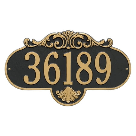 Personalized Rochelle 1-Line Grande Wall Plaque in Black/Gold
