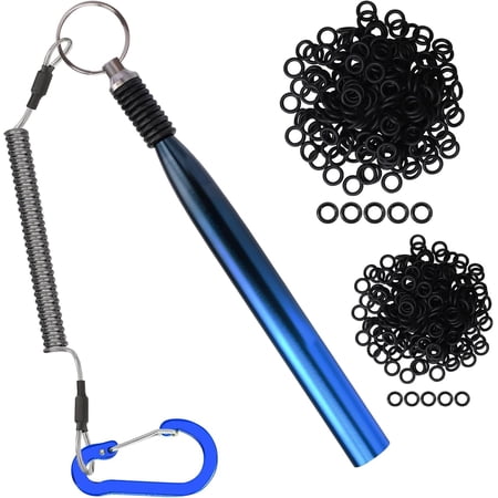 Wacky Rig Fishing Tool Kit with 210Pcs Silicone O-Rings Ultra-Smooth Tube for Easy Worm Rigging Fits 3 -4 and 5 -7 Stick Baits Protects Soft Plastic Lures