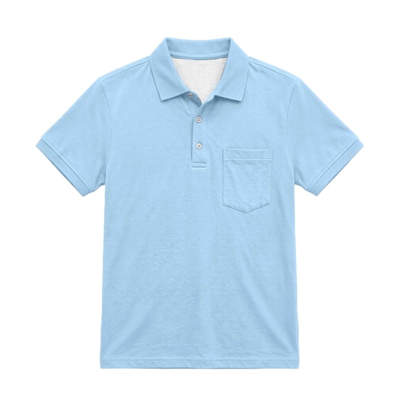 SERTG Boys Short Sleeve Button Up Shirt Collared School Uniform Preppy Style Casual Breathable Cotton Blend Shirt For Kids Daily Wear