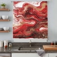 thumbnail image 5 of Red Marble Sheer Curtains 45 Inches Long, Modern Abstract Ombre Fluid Aesthetic Light Filering Curtains, Breathable Simi Curtain Privacy Drapes for Kitchen Bathroom Lightweight Small Window Treatment, 5 of 9