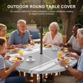 thumbnail image 3 of Round Outdoor Tablecloth with Umbrella Hole and Zipper, Farmhouse Grey Tablecloth with Elastic Waterproof, Farmhouse Gray Line Striped Patio Table Covers for 31" - 35" Picnic Pool Tables, 3 of 9