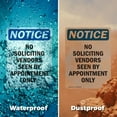 thumbnail image 6 of (2 Pack) No Soliciting Vendors Seen By OSHA Notice Sign 7 Inch X 10 Inch Plastic Sign, Weather Resistant, UV Protected for Workplace, Business, and Construction Site, Made in the USA, 6 of 8