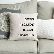 Personalized Family Names Throw Pillow Cover
