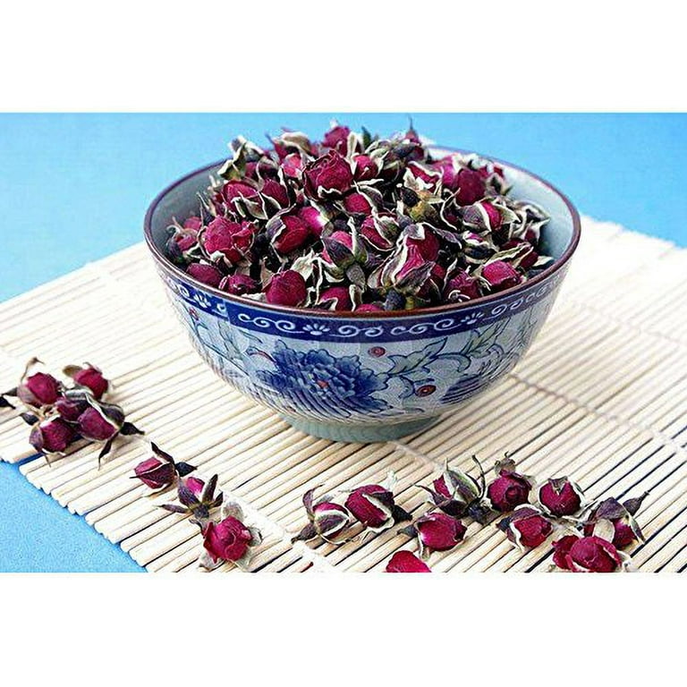 TooGet Fragrant Natural Red Rose Buds Rose Petals Organic Dried Flowers Wholesale, Culinary Food Grade - 4 oz