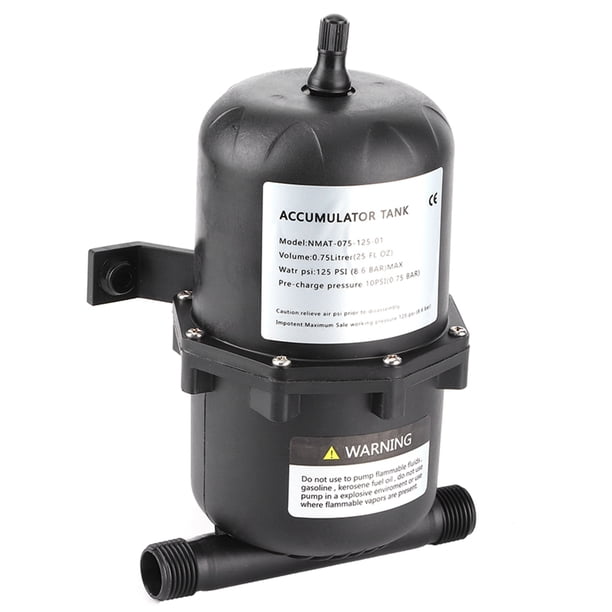 Mini tanque de presión, acumulador de presión de la bomba de agua del barco, control de flujo de la bomba de agua del tanque de presión del acumulador 0.75 L 125PSI a prueba de agua para el barco mari