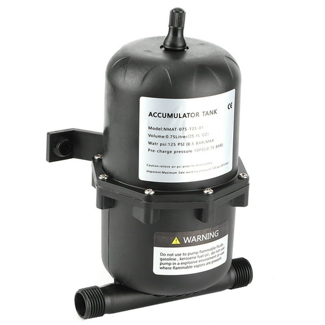 Tanque de presión acumulador Bomba de agua Control de flujo 0,75 L 125 PSI Impermeable para RV Barco Marino
