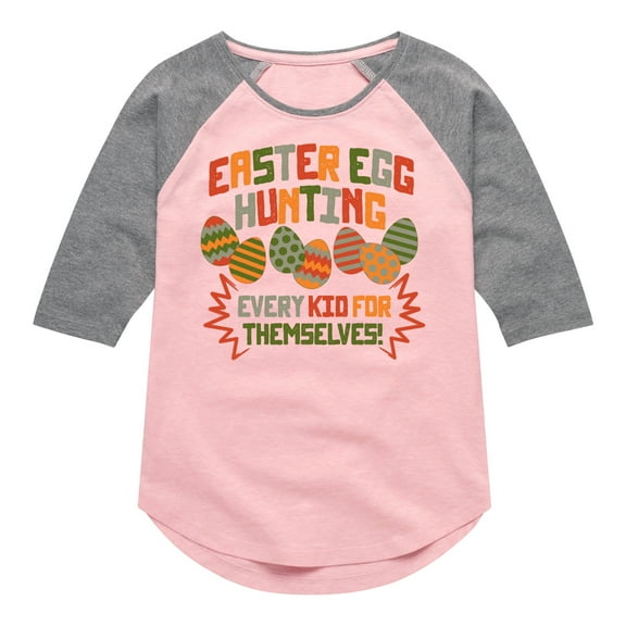 Instant Message - Easter Egg Every Kid - Toddler & Youth Girls Raglan Graphic T-Shirt