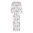 thumbnail image 4 of Jinhomg Women Cute Floral Pajamas 2 Piece Casual Sleepwear Outfits Comfy Long Sleeve Crew Neck Tops and Straight Leg Pants Set White XL, 4 of 6