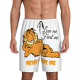 thumbnail image 1 of Custom Print Men Manga Garfields Cartoon Anime Cat Pattern Pajama Bottoms Sleepwear Pjs Sleep Shorts with Pockets, 1 of 7