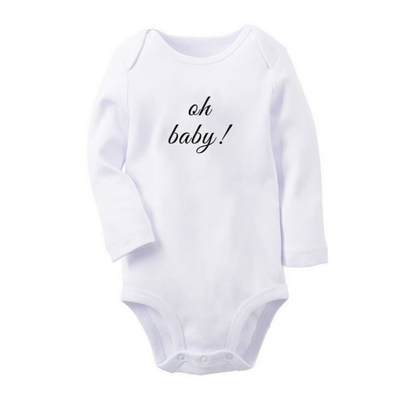oh baby Pregnancy Announcement Rompers, Newborn Baby Unisex Bodysuits, Infant Jumpsuits, Toddler 0-12 Months Kids Long Sleeves Oufits (White, 6-12 Months)