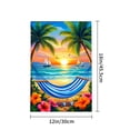 thumbnail image 3 of Amhnf Tropical Beach Scene With Hammock Palm Trees And Sunset Garden Flag For Home Outdoor Garden Yard Decor 12x18 inch, 3 of 4
