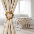 thumbnail image 2 of Wooden Heart Curtain Tieback – Decorative and Functional Design – Natural, 2 of 8