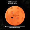 thumbnail image 5 of Pickleball Balls, 40 Holes, High Visibility And Bounce, Durable For All Skill Levels, Pack Of 12 Pcs, Orange Color, 5 of 5