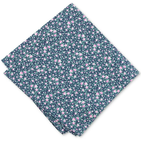 bar III Mens Watercolor Floral Pocket Square, Blue, One Size