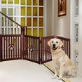 thumbnail image 7 of Trimate: 4 Panel Dog Gate - Mahogany - Foldable Wooden Freestanding Pet Gate, 80"L x 23.6"H, For Doorways, Halls & Stairs, 360 Degree Rotated Hinges, 7 of 7