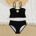 thumbnail image 4 of ZACPNCV Girls Two Piece Swimsuit 4-7 Years Old Ruffle Trim Seashell Embellishment Tankini Set Cute Beach Wear, 4 of 7