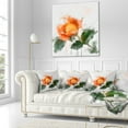 thumbnail image 3 of Designart Orange Rose Sketch Watercolor - Floral Throw Pillow - 16x16, 3 of 5