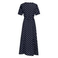 thumbnail image 6 of Wancir Womens Mini Dress Polka Dot Short Sleeve Crew Neck Flowy Swing Casual Midi, 6 of 7