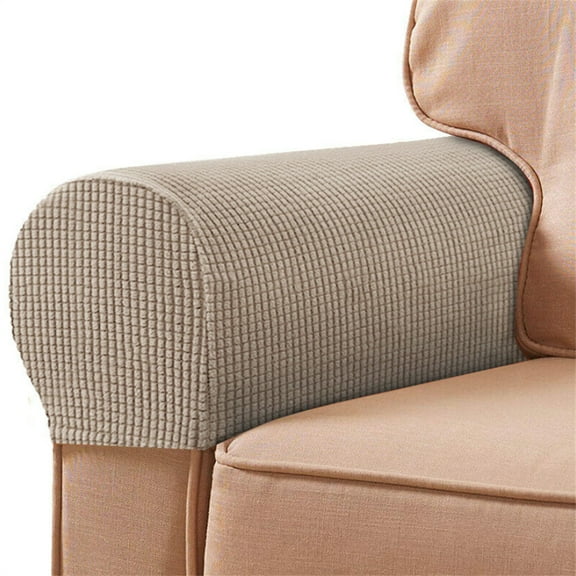 Set of 2 Stretch Armrest Covers Arm Covers for Chairs Couch Sofa Armchair Slipcovers for Recliner Sofa Apricot