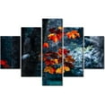 thumbnail image 2 of TISHIRON 5PCS Framed Fall Scenery Theme Canvas Wall Art Set,60"x32" Maple Tree Forest Wall Canvas Art Decor, 2 of 7