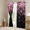 thumbnail image 3 of Homewish Cute Cartoon Sakura Black Out Curtains,Japanese Cherry Blossom Curtains Pack of 2 (42x63 Each),Pink Black Bedroom Curtains For Girl,Breathable Home Decor, 3 of 6