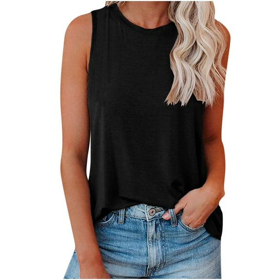 Tbopshirt Tank tops for Women,Womens tops,Women Fashion Summer Sleeveless Solid Color Light Loose Ventilation T-Shirt,T-shirt Vest Tee Blouse,Womens Fashion