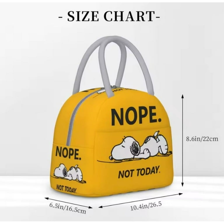 Snoopy Lunch Bag Tote Yellow Insulated Cooler Bag 