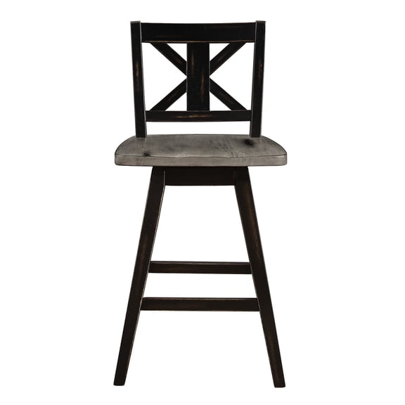 2-Tone Finish X-Back Chairs / 360-Degree Swivel for Dining