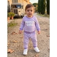 thumbnail image 4 of Loicainy Baby Toddler Girl 2-piece Outfit 6 12 18 24 Months 2T 3T Striped Long Sleeve Embroidery Letters Sweatshirt Pants Clothes Set, 4 of 9