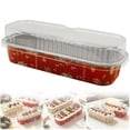 thumbnail image 2 of Mini Cake Pans with Lids, 5.91X1.85X1.22" Disposable Aluminum Foil Baking Cups, Rectangular Christmas Dessert Containers, Heat Resistant Foil Trays, Portable Food Serving Boxes, Oven Safe Baking Pan, 2 of 7