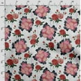 thumbnail image 3 of Soimoi Chinese Floral Printed, Poly Canvas Fabric, Decor Sewing Fabric by The Yard 56 Inch Wide,Decorative Fabric for Curtains Tote Bags, Red & Gray, 3 of 5
