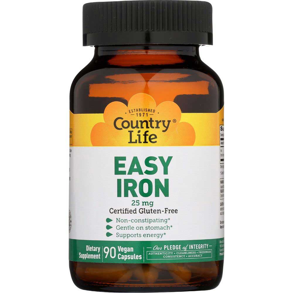 Country Life Easy Iron 25 mg Vegan Capsule 90 count per pack 1