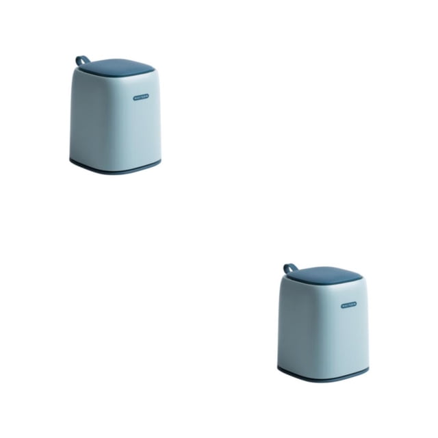 Advancent Hermoso bote de basura con mango de silicona: mantenga el espacio ordenado y con estilo Cesto de basura Muebles para el hogar Productos azul claro 2piezas