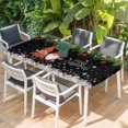 thumbnail image 2 of Black Gnomes Christmas Table Cloths for 6 Foot Rectangle Tables, Xmas Weeping Balls Snowflake Patio Waterproof Elastic Fitted Tablecloths, Washable Rectangular Table Cover for Camping, 2 of 8