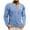 Blue, variant on Men's Shirts Fall Loose Fit Casual Long Sleeve Crew Neck Pullover Shirts Lightweight Color Block Half-Button Shirts with Pocket Blue S